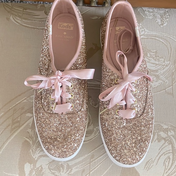 Keds x Kate Spade Pink Glitter Sneakers 8.5 - Picture 1 of 6